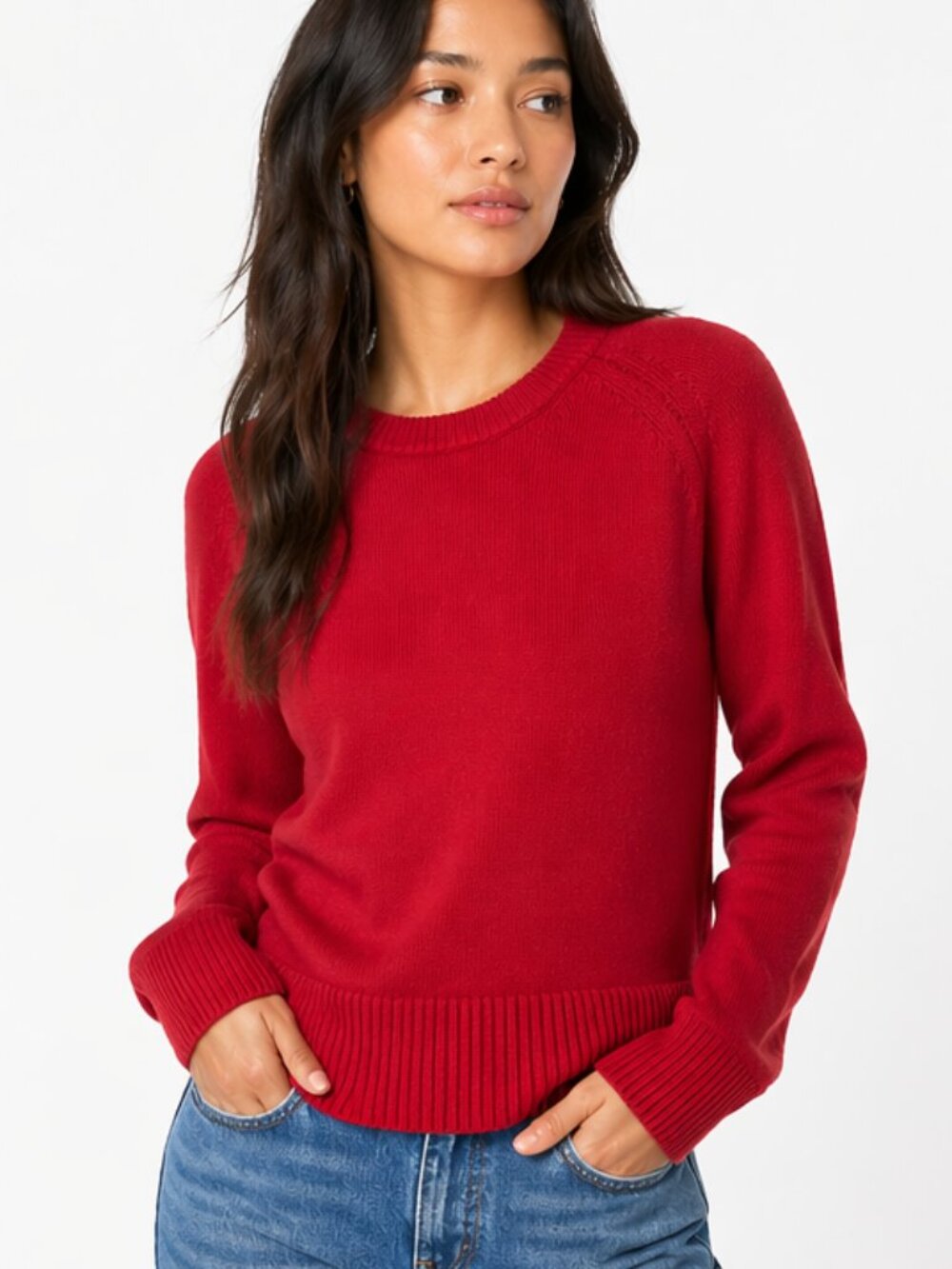 Abercrombie & Fitch Red Knit Sweater Crewneck Size Medium